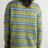 Striped Mohair-Blend Sweater - BK Striped Mohair-Blend Sweater - BK