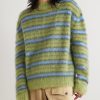 Striped Mohair-Blend Sweater - FR Striped Mohair-Blend Sweater - FR