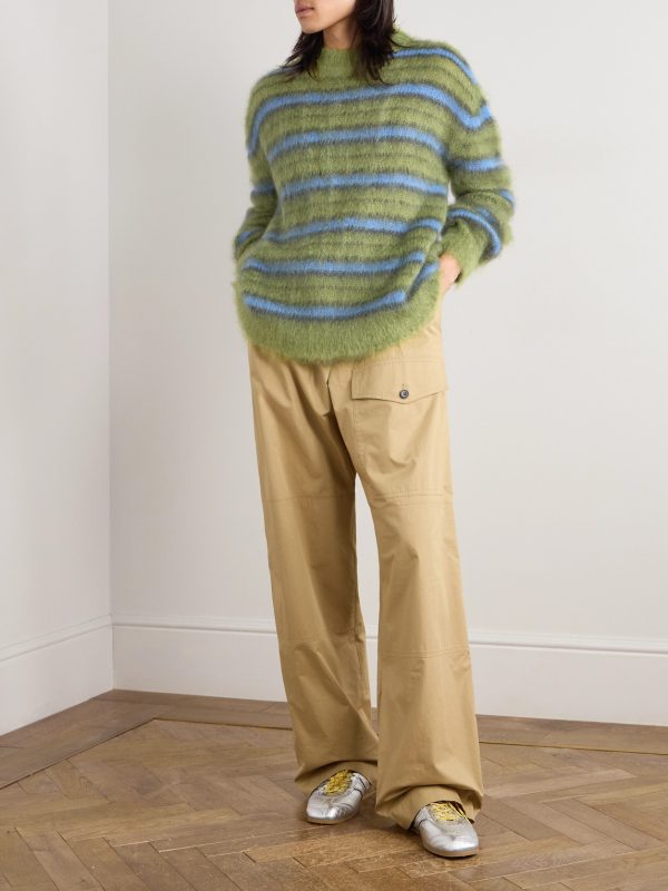 Striped Mohair-Blend Sweater - OU Striped Mohair-Blend Sweater - OU