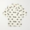 Wolves Convertible-Collar Printed Satin-Twill Shirt