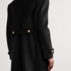 Double-Breasted Embellished Wool and Cashmere-Blend Coat - BK Double-Breasted Embellished Wool and Cashmere-Blend Coat - BK