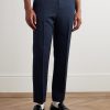 Straight-Leg Cropped Grain De Poudre Wool Trousers - FR
