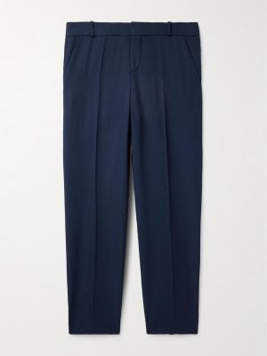 Straight-Leg Cropped Grain De Poudre Wool Trousers Straight-Leg Cropped Grain De Poudre Wool Trousers
