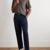 Straight-Leg Cropped Grain De Poudre Wool Trousers - OU