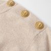 Button-Embellished Recycled Cashmere and Wool-Blend Sweater - CU Button-Embellished Recycled Cashmere and Wool-Blend Sweater - CU