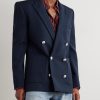 Double-Breasted Grain De Poudre Wool Blazer - FR Double-Breasted Grain De Poudre Wool Blazer - FR