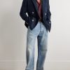 Double-Breasted Grain De Poudre Wool Blazer - OU Double-Breasted Grain De Poudre Wool Blazer - OU