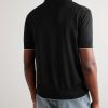Logo-Embroidered Silk-Blend Polo Shirt - BK
