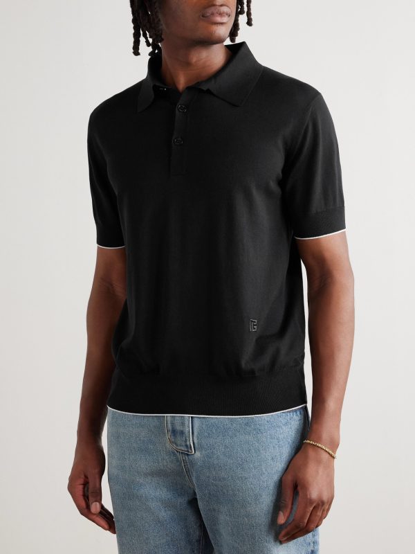 Logo-Embroidered Silk-Blend Polo Shirt - FR