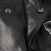 Logo-Appliquéd Leather and Wool Varsity Jacket - CU