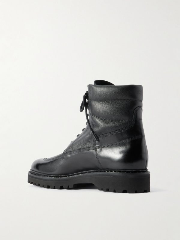 Peak Panelled Leather Boots - BK Peak Panelled Leather Boots - BK