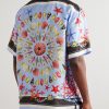 Camp-Collar Printed Linen Shirt - BK Camp-Collar Printed Linen Shirt - BK