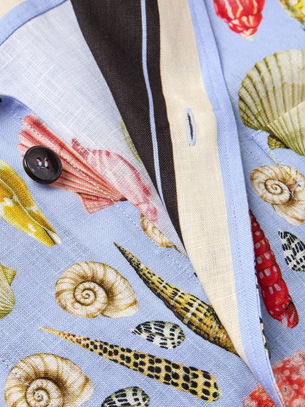 Camp-Collar Printed Linen Shirt - CU Camp-Collar Printed Linen Shirt - CU