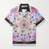 Camp-Collar Printed Linen Shirt Camp-Collar Printed Linen Shirt