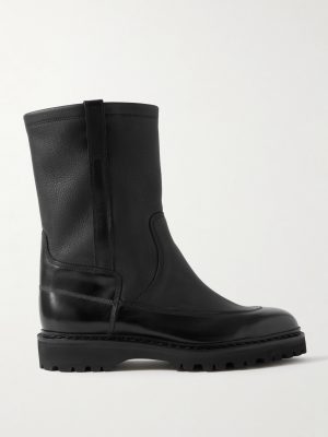 Highland Smooth and Full-Grain Leather Chelsea Boots Highland Smooth and Full-Grain Leather Chelsea Boots