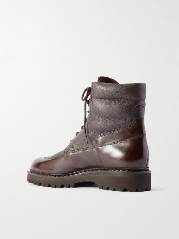 Peak Panelled Leather Boots - BK Peak Panelled Leather Boots - BK
