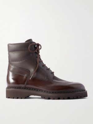 Peak Panelled Leather Boots