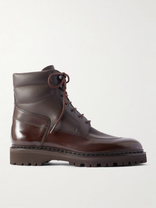 Peak Panelled Leather Boots Peak Panelled Leather Boots