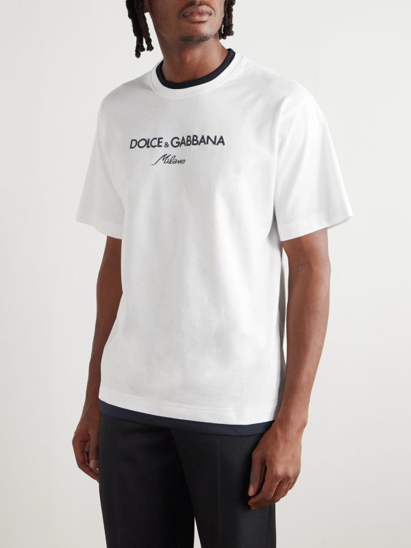Logo-Embroidered Cotton-Jersey T-Shirt - FR Logo-Embroidered Cotton-Jersey T-Shirt - FR