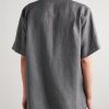 Camp-Collar Logo-Embroidered Linen Shirt - BK Camp-Collar Logo-Embroidered Linen Shirt - BK