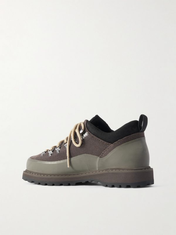 Roccia Basso Sport Rubber and Suede-Trimmed Tech-Shell Hiking Boots - BK Roccia Basso Sport Rubber and Suede-Trimmed Tech-Shell Hiking Boots - BK