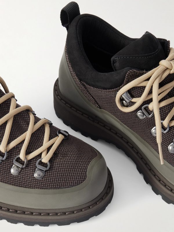 Roccia Basso Sport Rubber and Suede-Trimmed Tech-Shell Hiking Boots - CU Roccia Basso Sport Rubber and Suede-Trimmed Tech-Shell Hiking Boots - CU