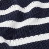 Striped Ribbed Cotton Half-Zip Sweater - CU Striped Ribbed Cotton Half-Zip Sweater - CU