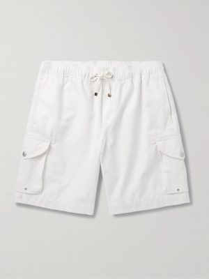 Straight-Leg Cotton-Twill Drawstring Cargo Shorts Straight-Leg Cotton-Twill Drawstring Cargo Shorts