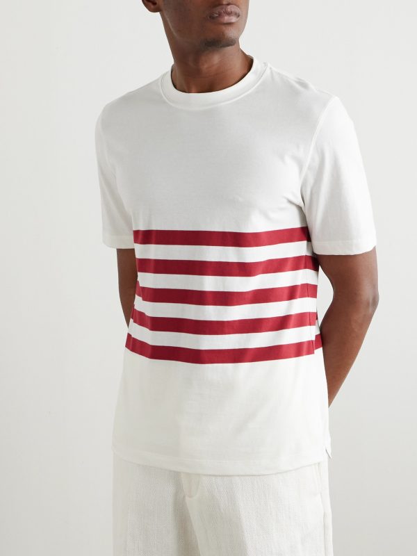 Slim-Fit Striped Cotton-Jersey T-Shirt - FR
