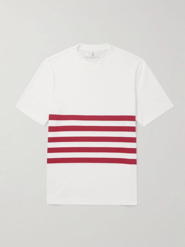 Slim-Fit Striped Cotton-Jersey T-Shirt