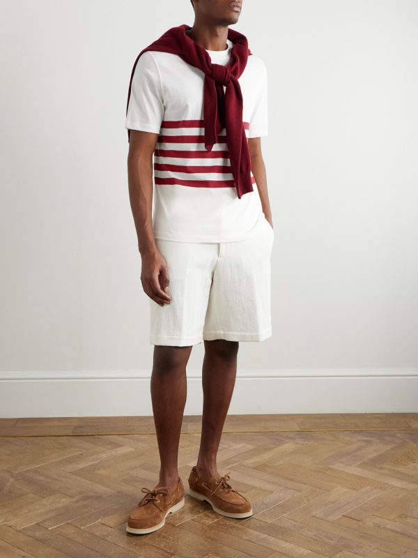 Slim-Fit Striped Cotton-Jersey T-Shirt - OU