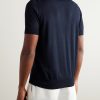 Slim-Fit Logo-Embroidered Silk and Cotton-Blend Polo Shirt - BK Slim-Fit Logo-Embroidered Silk and Cotton-Blend Polo Shirt - BK