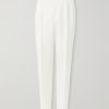 Straight-Leg Pleated Cotton and Linen-Blend Trousers