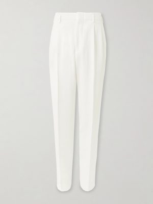 Straight-Leg Pleated Cotton and Linen-Blend Trousers Straight-Leg Pleated Cotton and Linen-Blend Trousers