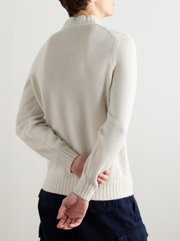 Cable-Knit Cashmere Mock-Neck Sweater - BK
