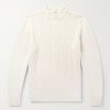 Cable-Knit Cashmere Mock-Neck Sweater