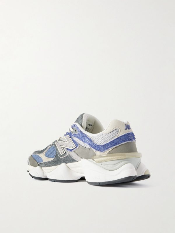 9060 Brushed-Suede, Leather and Mesh Sneakers - BK 9060 Brushed-Suede, Leather and Mesh Sneakers - BK