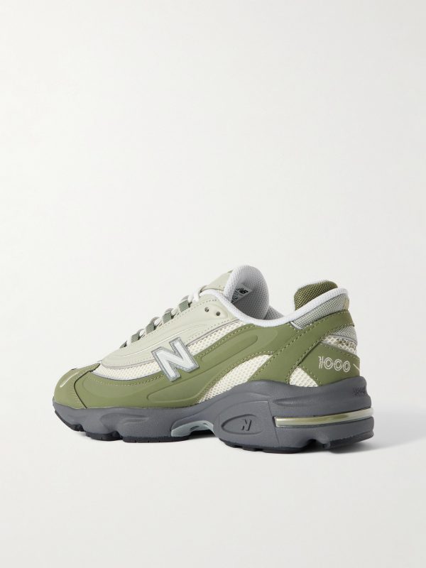 M1000 Embroidered Panelled Mesh Sneakers - BK M1000 Embroidered Panelled Mesh Sneakers - BK