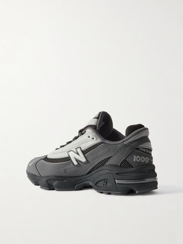M1000 Logo-Appliquéd Mesh and Leather-Trimmed Suede Sneakers - BK M1000 Logo-Appliquéd Mesh and Leather-Trimmed Suede Sneakers - BK