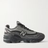 M1000 Logo-Appliquéd Mesh and Leather-Trimmed Suede Sneakers M1000 Logo-Appliquéd Mesh and Leather-Trimmed Suede Sneakers