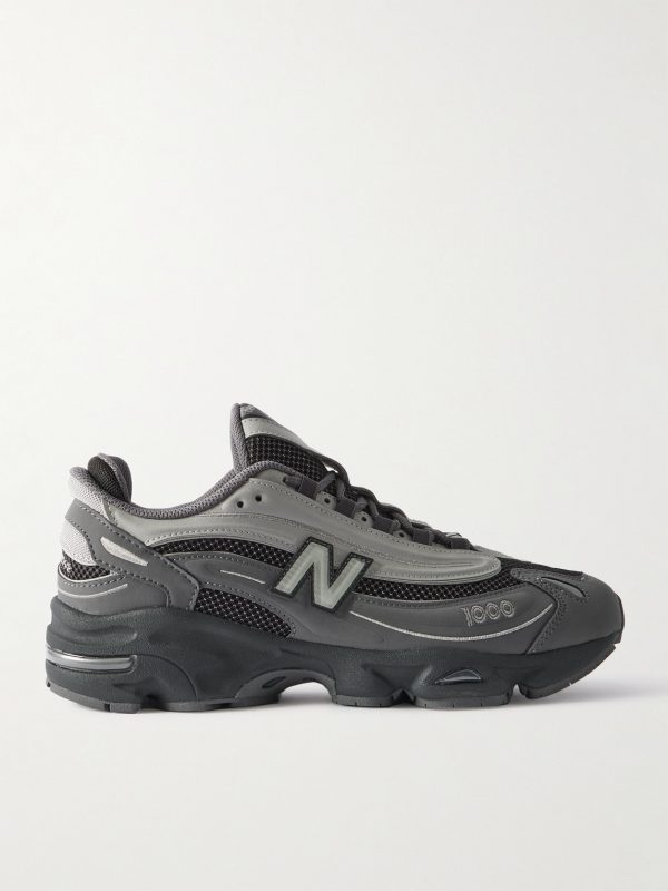 M1000 Logo-Appliquéd Mesh and Leather-Trimmed Suede Sneakers M1000 Logo-Appliquéd Mesh and Leather-Trimmed Suede Sneakers