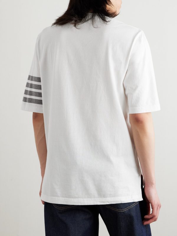 Logo-Appliquéd Striped Cotton-Jersey T-Shirt - BK Logo-Appliquéd Striped Cotton-Jersey T-Shirt - BK