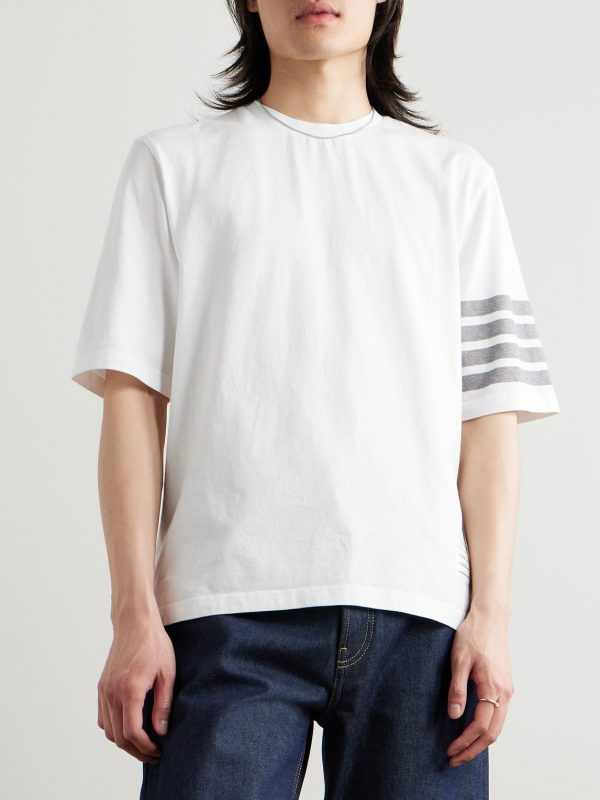 Logo-Appliquéd Striped Cotton-Jersey T-Shirt - FR Logo-Appliquéd Striped Cotton-Jersey T-Shirt - FR