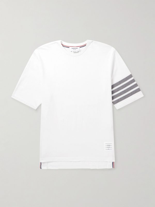 Logo-Appliquéd Striped Cotton-Jersey T-Shirt Logo-Appliquéd Striped Cotton-Jersey T-Shirt
