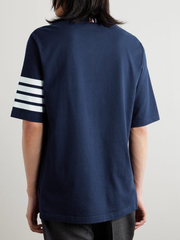 Logo-Appliquéd Striped Cotton-Jersey T-Shirt - BK Logo-Appliquéd Striped Cotton-Jersey T-Shirt - BK