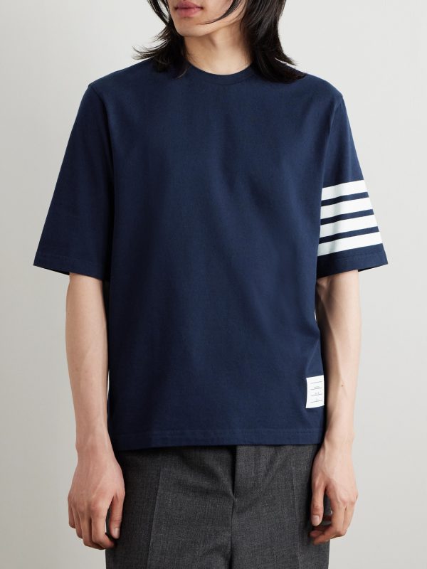 Logo-Appliquéd Striped Cotton-Jersey T-Shirt - FR Logo-Appliquéd Striped Cotton-Jersey T-Shirt - FR