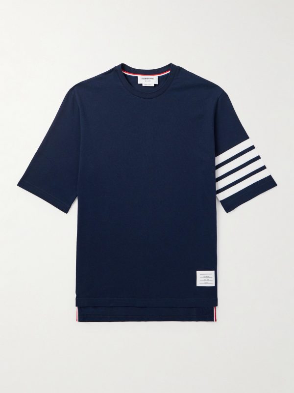 Logo-Appliquéd Striped Cotton-Jersey T-Shirt Logo-Appliquéd Striped Cotton-Jersey T-Shirt