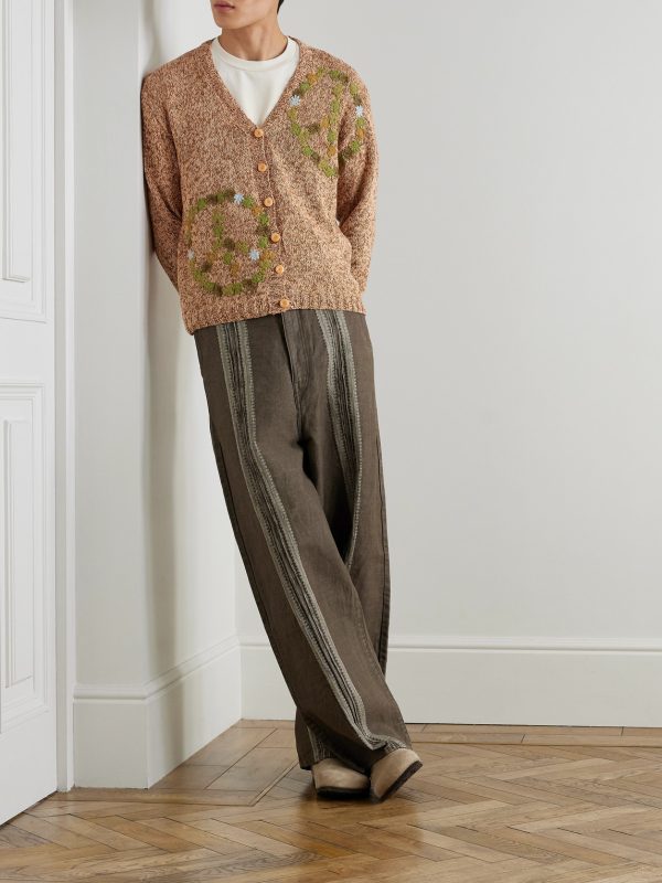 Twinsun Appliquéd Organic Cotton Cardigan - OU Twinsun Appliquéd Organic Cotton Cardigan - OU