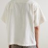 Greetings Oversized Camp-Collar Appliquéd Organic Cotton Shirt - BK