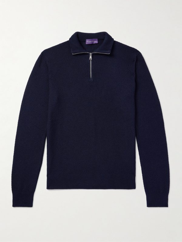 Silk and Cotton-Blend Half-Zip Sweater Silk and Cotton-Blend Half-Zip Sweater